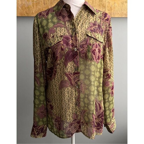Evan Picone Womens Sheer Blouse, size M - Picture 2 of 11